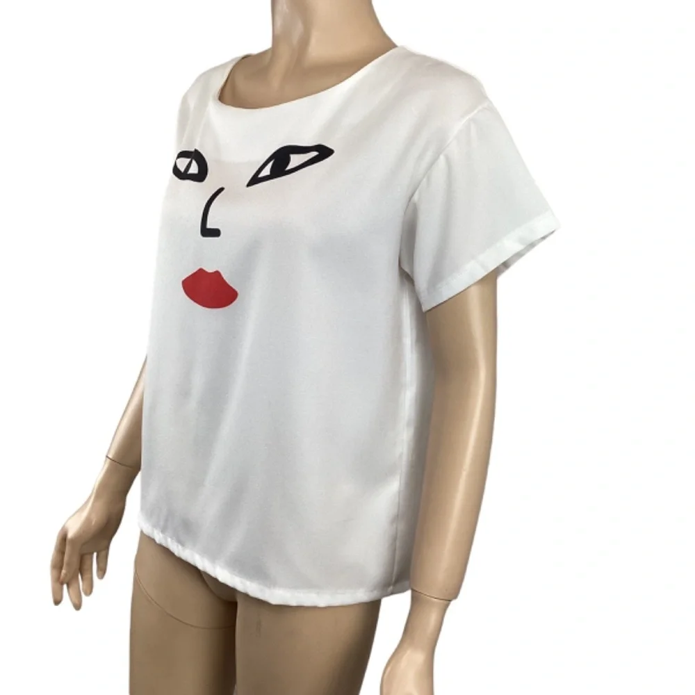 Molly Bracken‎ White Mini Molly Short Sleeve Top Size Medium - Picture 2 of 7